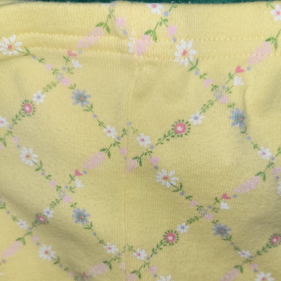 🌸 Vintage Gymboree Well Mannered Yellow Pink Floral Print Leggings 12 18 Months - Picture 4 of 5